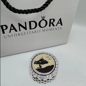 Pandora Aruba Charm Bead Mix Enamel Clear Cubic Zirconia Pendant S925 Silver
